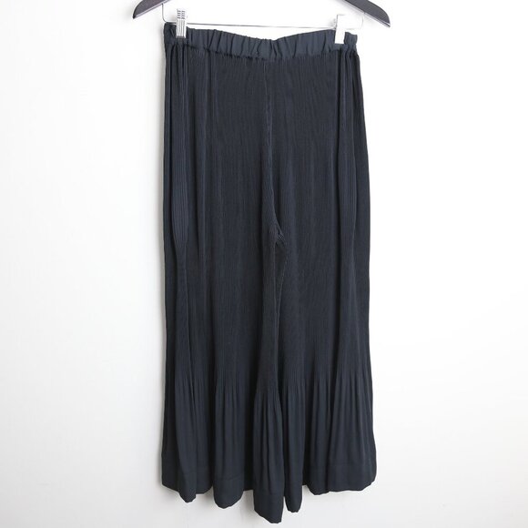 Silence + Noise Mesh Panel Pleated Wide Leg Accordion Ankle Trouser Pants Small - Picture 3 of 7